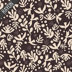 Boho Birds Rayon in Truffle