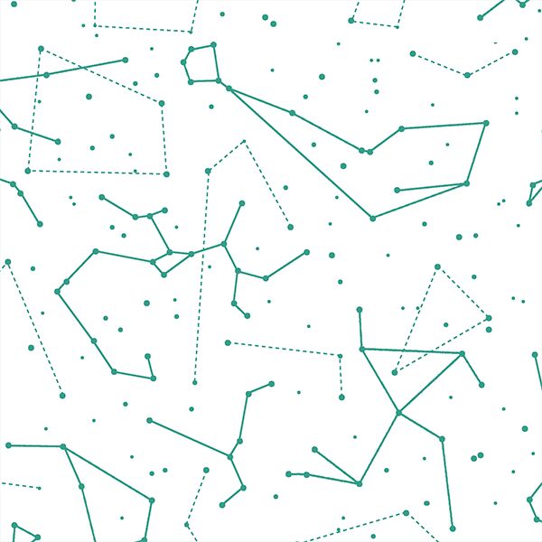 Star Charts in Jade on White