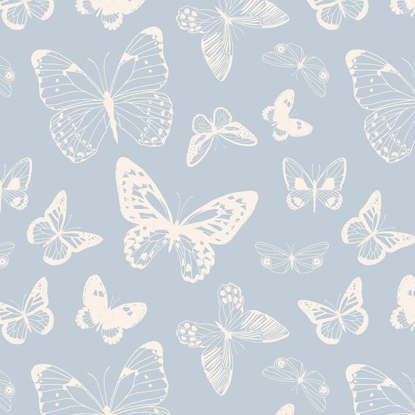 Butterflies in Light Periwinkle
