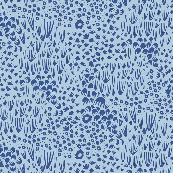 Rainforest Flora in Waterfall Blue