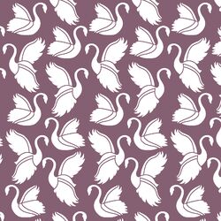 Swan Silhouette in Mulberry