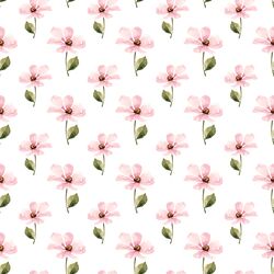 Pink Flowers in White