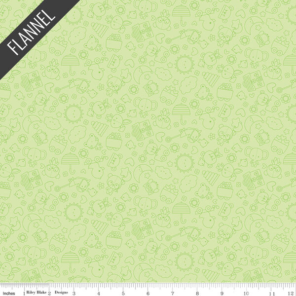 Bundle of Joy Tonal Flannel in Green