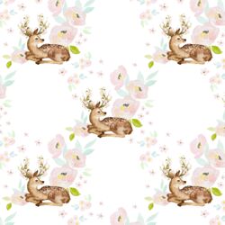 Blush Floral Deer in Garden