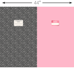 School Season T-Shirt Panel in Jet and Light Candy Pink