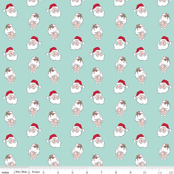 Santa Heads in Blue