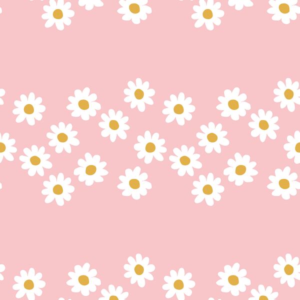Large Daisy Stripe in Rosy Pink