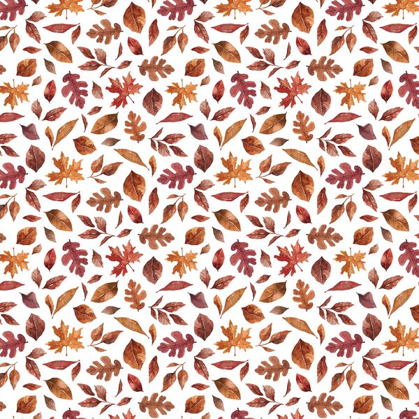 Little Fall Leaves in White