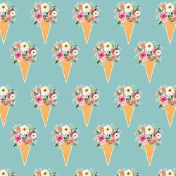 Floral Cone in Aqua Ice