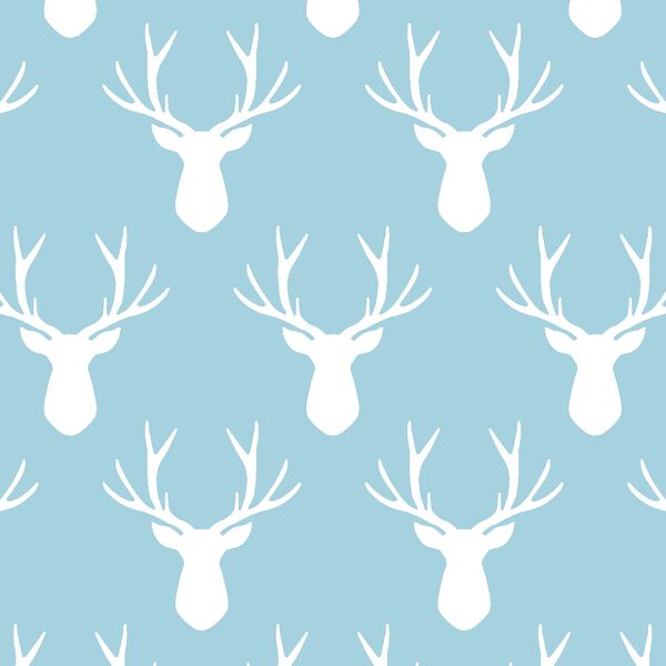 Stag Silhouette in Robins Egg