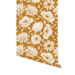 Floral Silhouette in Caramel