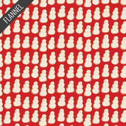 Frosty Snowman Flannel in Jolly Red
