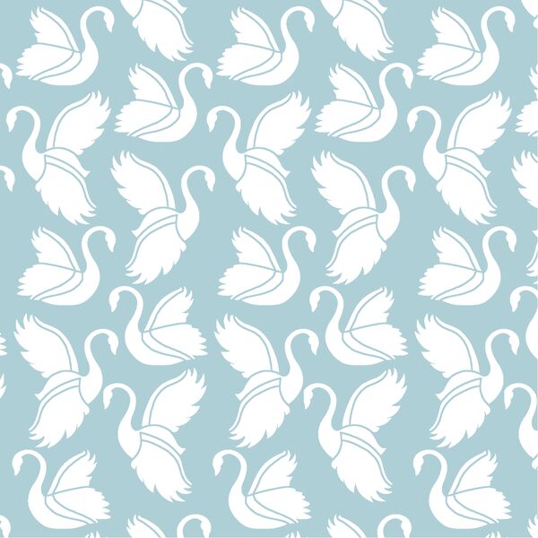 Swan Silhouette in Powder Blue