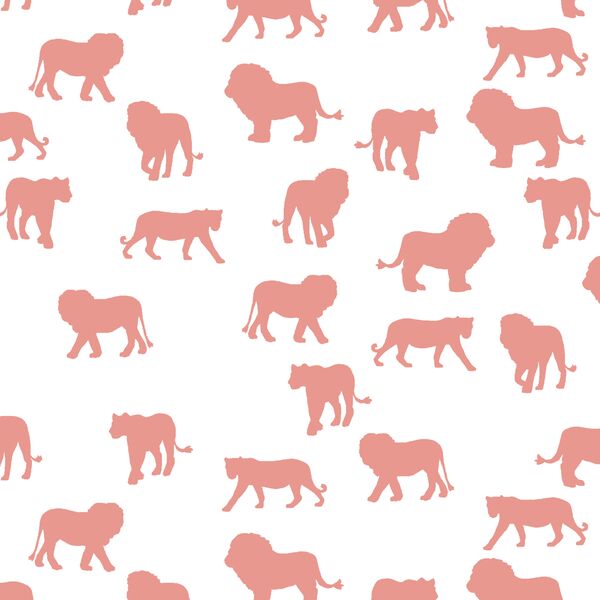 Lion Silhouette in Tulip on White