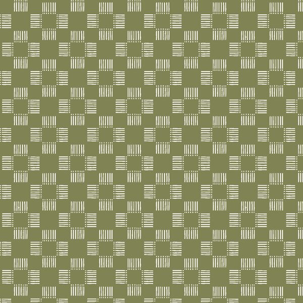 Woven Basket Checks in Olive Green