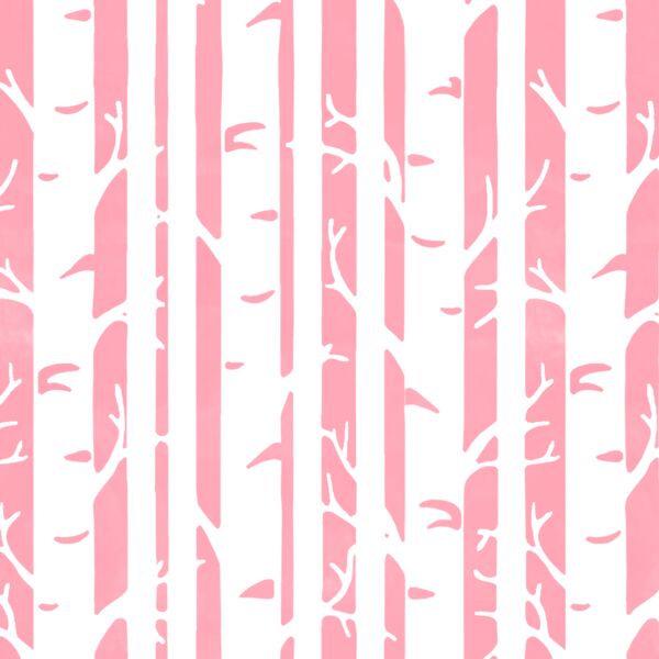 Birches in Rose Pink