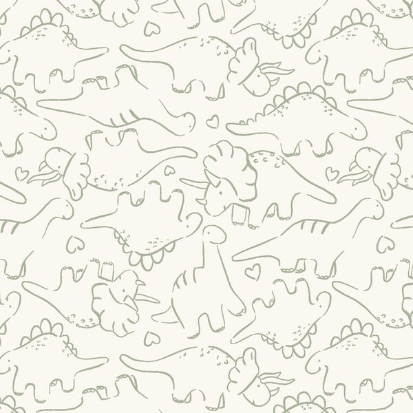 Jurassic Friends in Swamp Green on Bone
