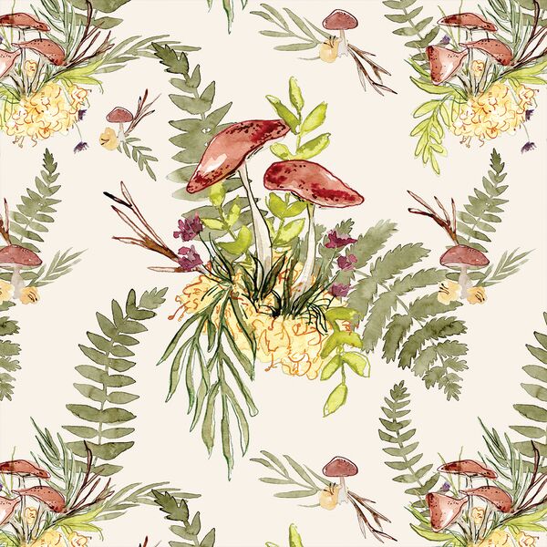 Forest Flora in Cream