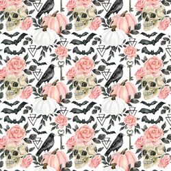 Small Halloween Floral in White