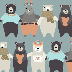 Large Bears in Dusty Blue