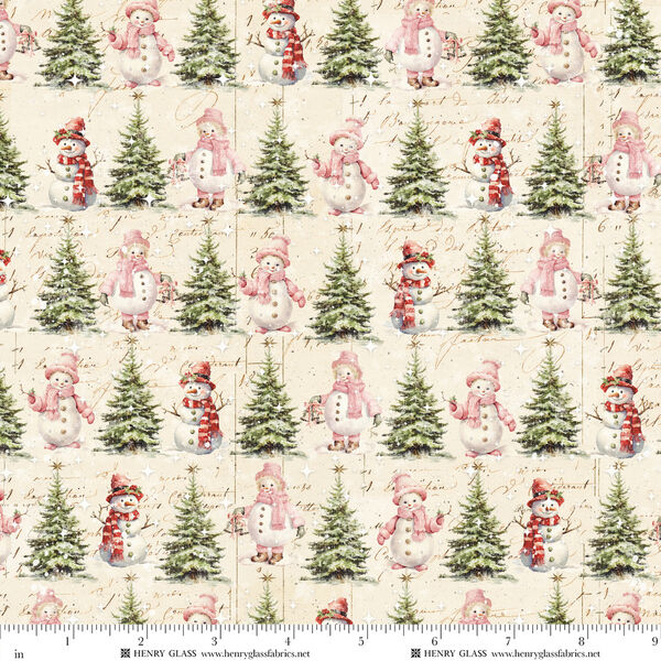 Christmas Trees & Snowmen in Ivory