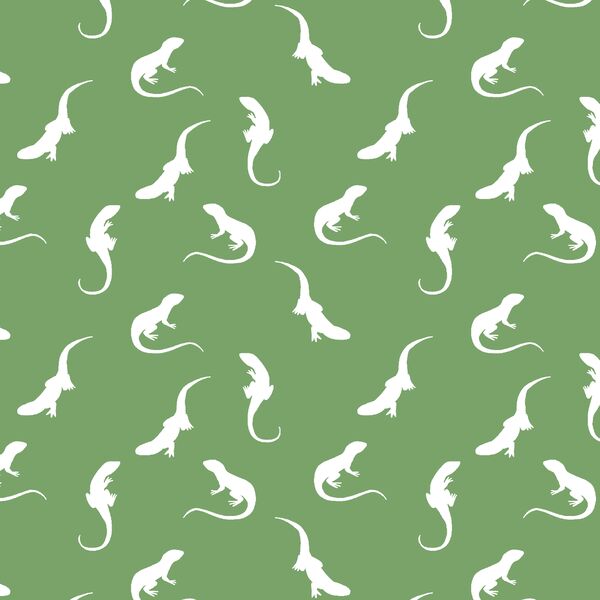 Iguana Silhouette in Pistachio