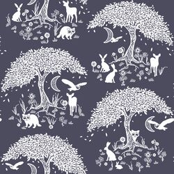 A Moonlit Forest in Ink