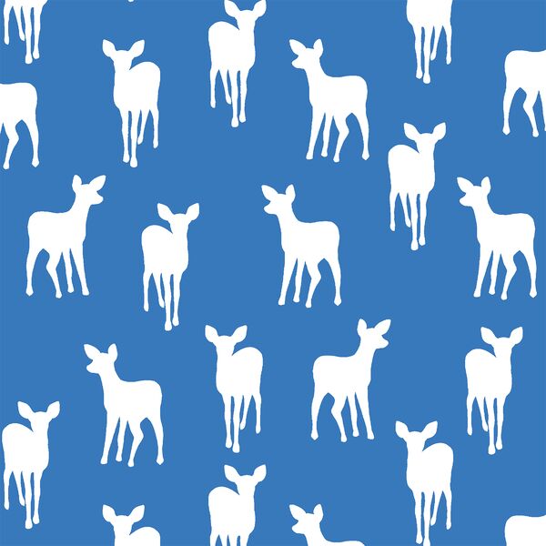 Fawn Silhouette in Cerulean
