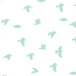Flock Silhouette in Aloe on White