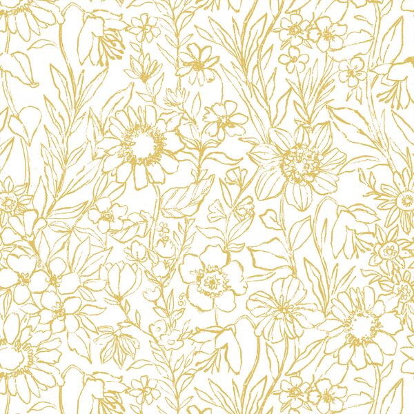 Sketched Garden in Yellow Daisy
