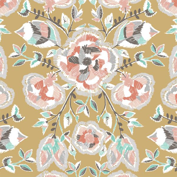 Stitch Floral in Golden Canyon