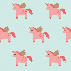 Baby Unicorns in Aqua Blue