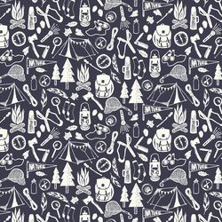 Camp Life Silhouette in Cream on Maritime Navy