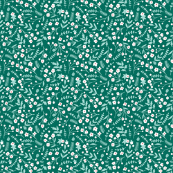 Winter Floral in Pine Green