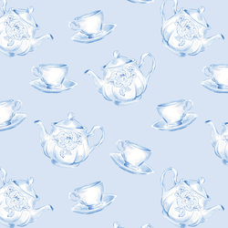 Tea Set Toss in Sky Blue