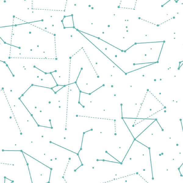 Star Charts in Seafoam on White