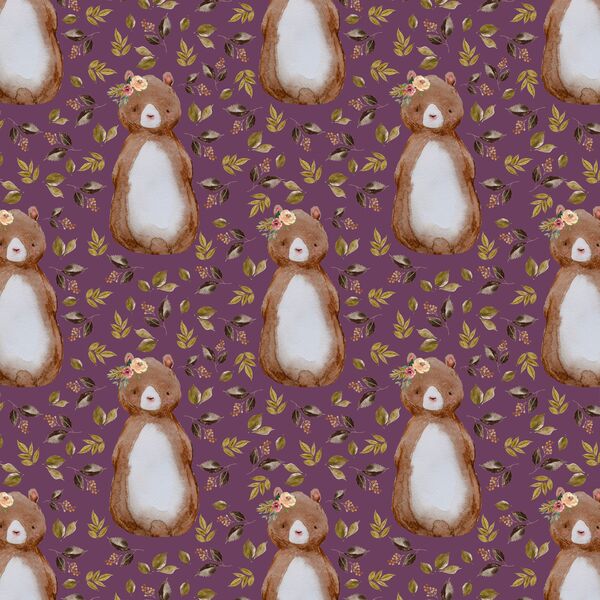 Small Autumn Bear in Plum