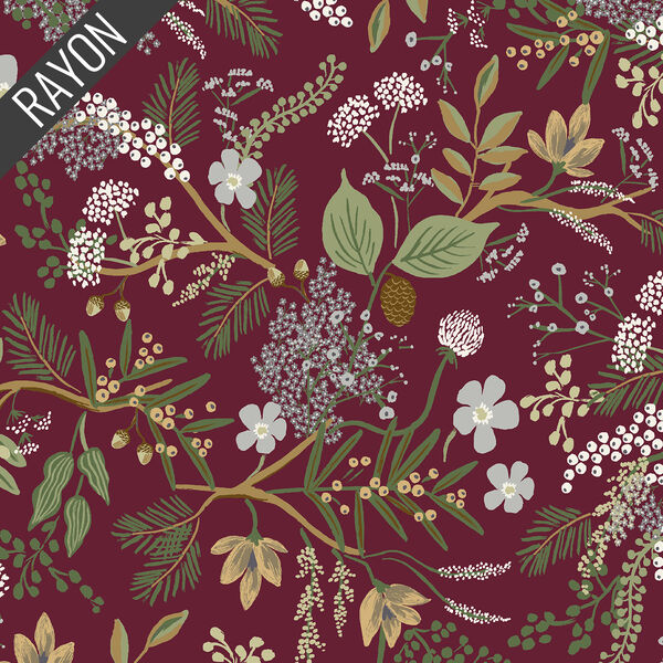 Juniper Forest Rayon in Burgundy