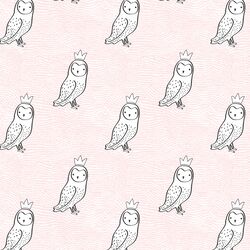 Small Crowned Owl in Sweet Pink and Onyx