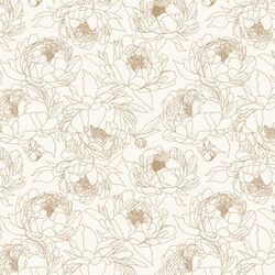 Sketched Garden in Antique Brass on Alabaster