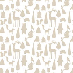 Woodland Animals in White
