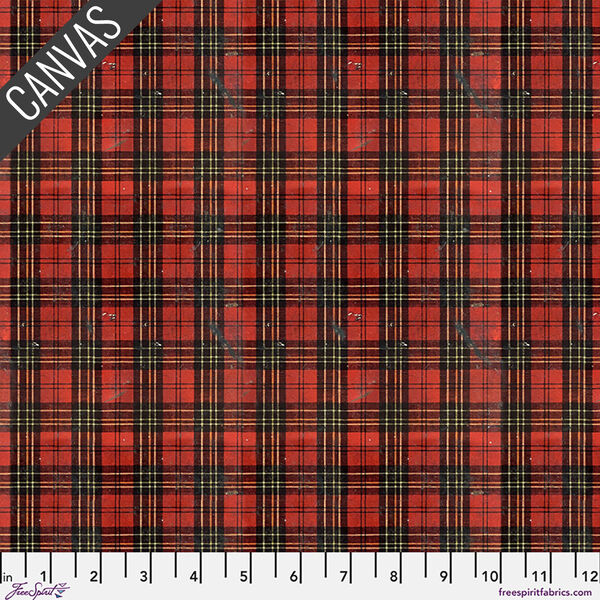 Christmas Worn Plaid Canvas in Christmas