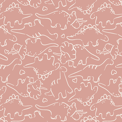 Jurassic Friends in Prehistoric Pink
