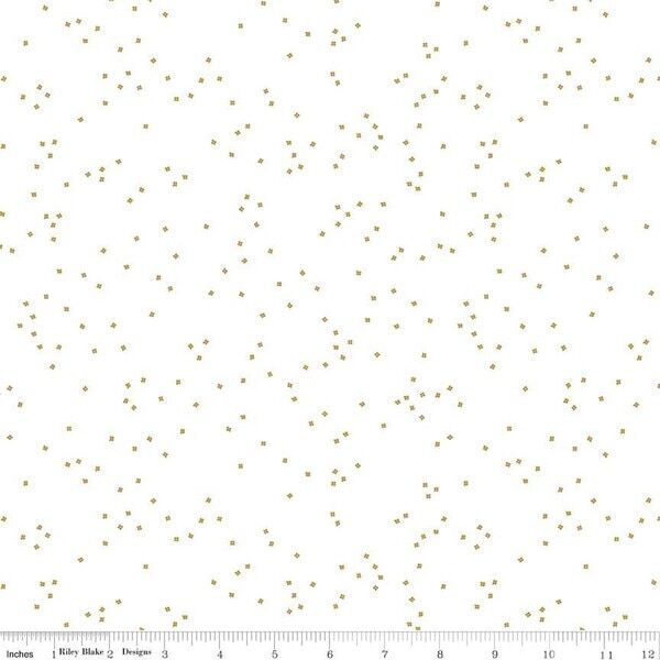 Blossom in Gold Sparkle on White