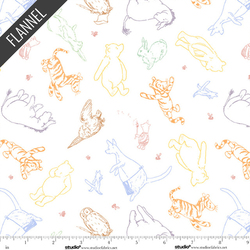 Character Drawings Flannel in Multi