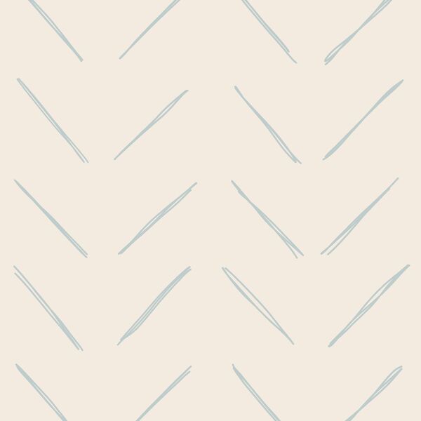 Large Chevron in Light Misty Blue on Egret