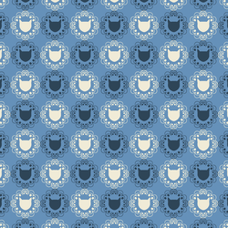 Tiled Cats in Azure Blue