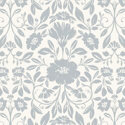 Fleury Tile in Gray Blue on Ivory