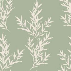 Branches in Cream on Sage Green