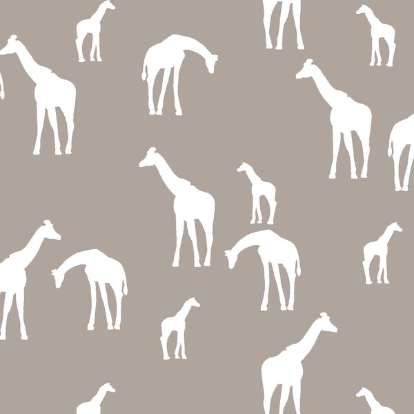 Giraffe Silhouette in Taupe